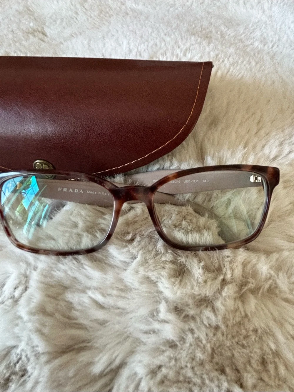 Prada Pink Temples Tortoiseshell Front Women’s Glasses